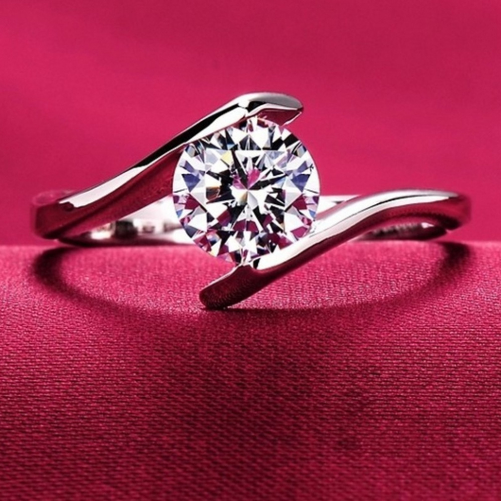 ๐ SWIRL 925SS CZ Silver ๐ฅ Ring - Picture 3 of 5